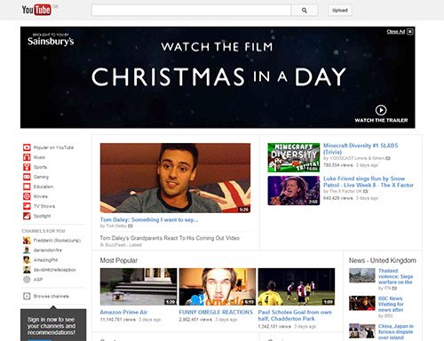 Youtube Homepage
